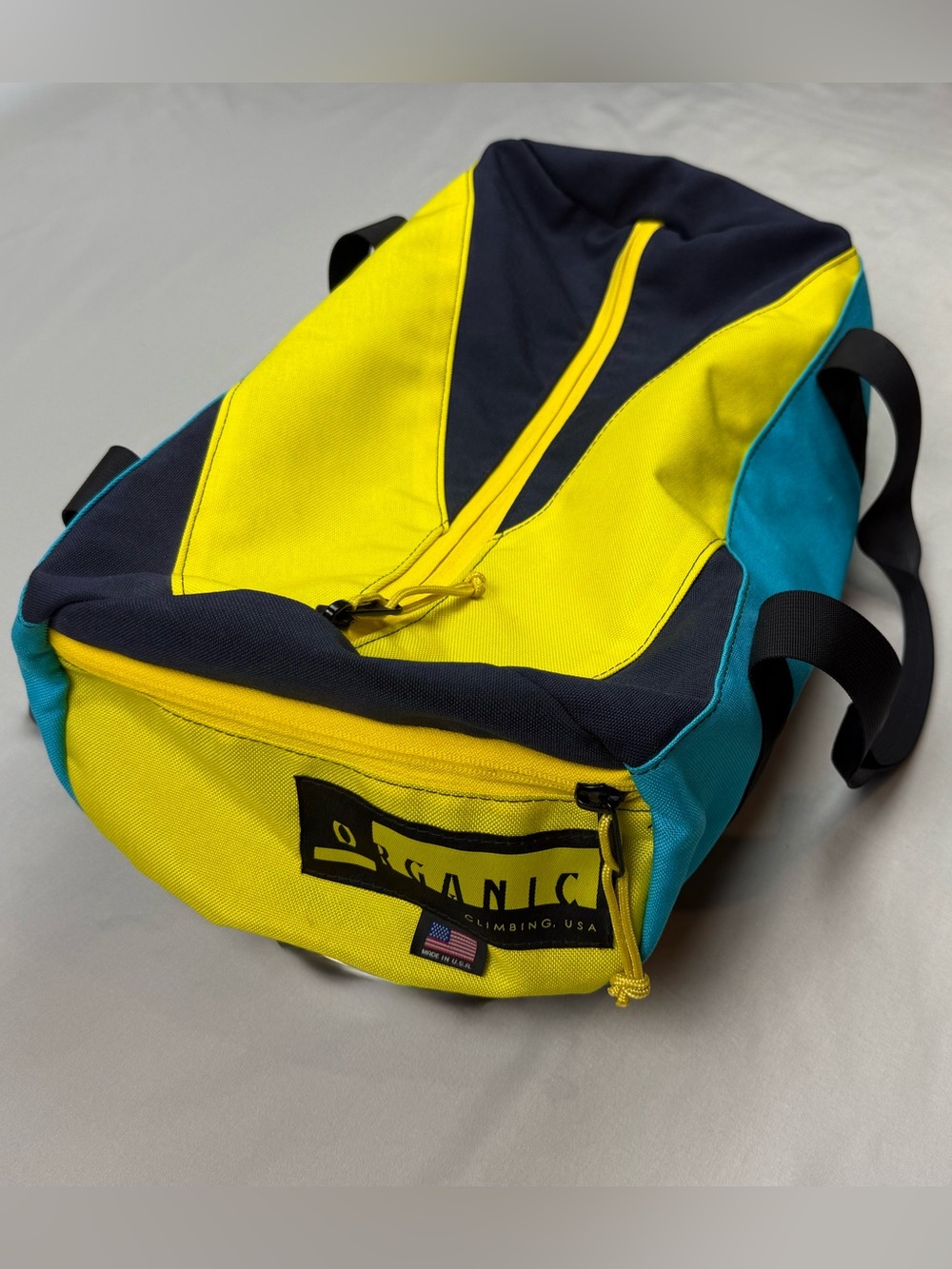 Organic Climbing Session Duffle Bag Navy/Blue/Yellow Cordura Canvas Made in USA